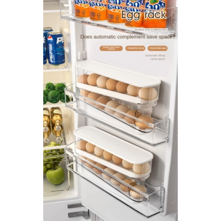 Refrigerator Egg Storage Box Automatic Scrolling Egg Holder Household Large Capacity Kitchen Dedicated Roll Off Egg Storage Rack