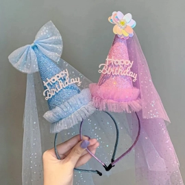 Kid Happy Birthday Hat Birthdays Party Celebration Headband Ins Simple Birthday Caps Hair Accessories for Party Decor